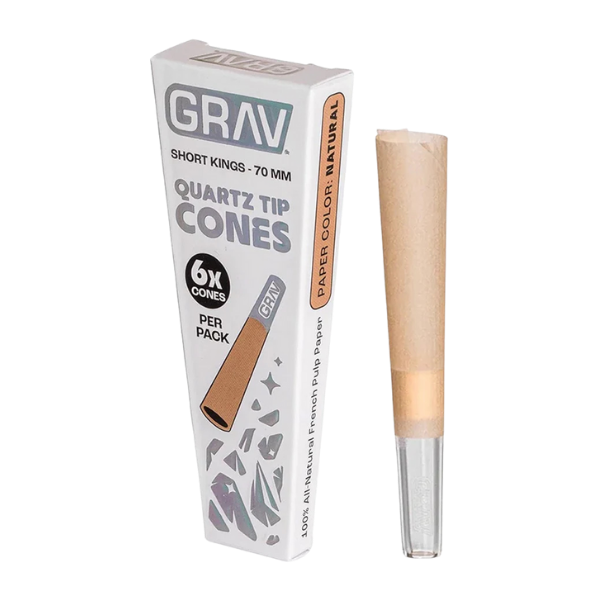 Grav Quartz Tip Cones / Natural / Short Kings 70mm